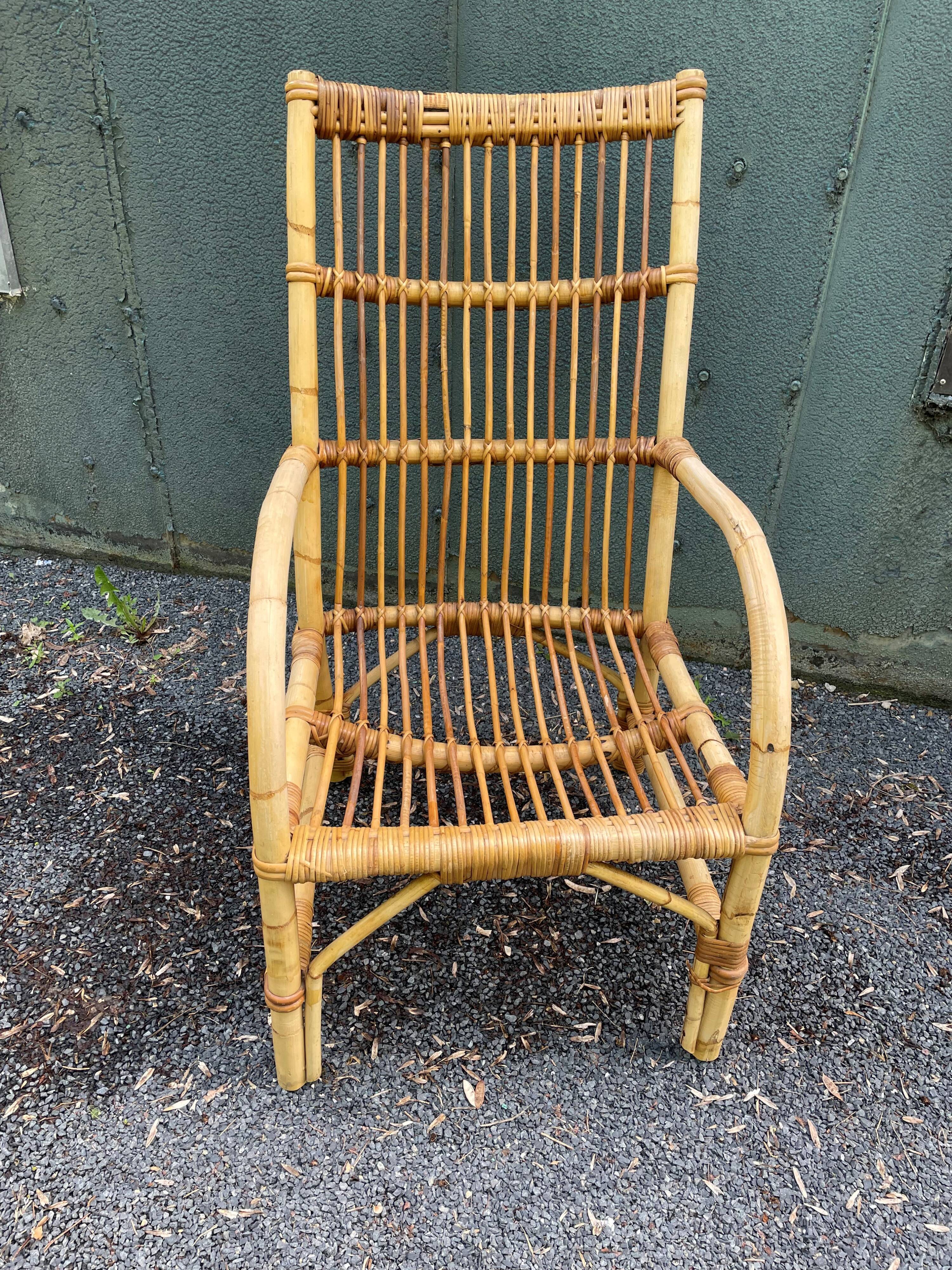 Vintage rattan armchair