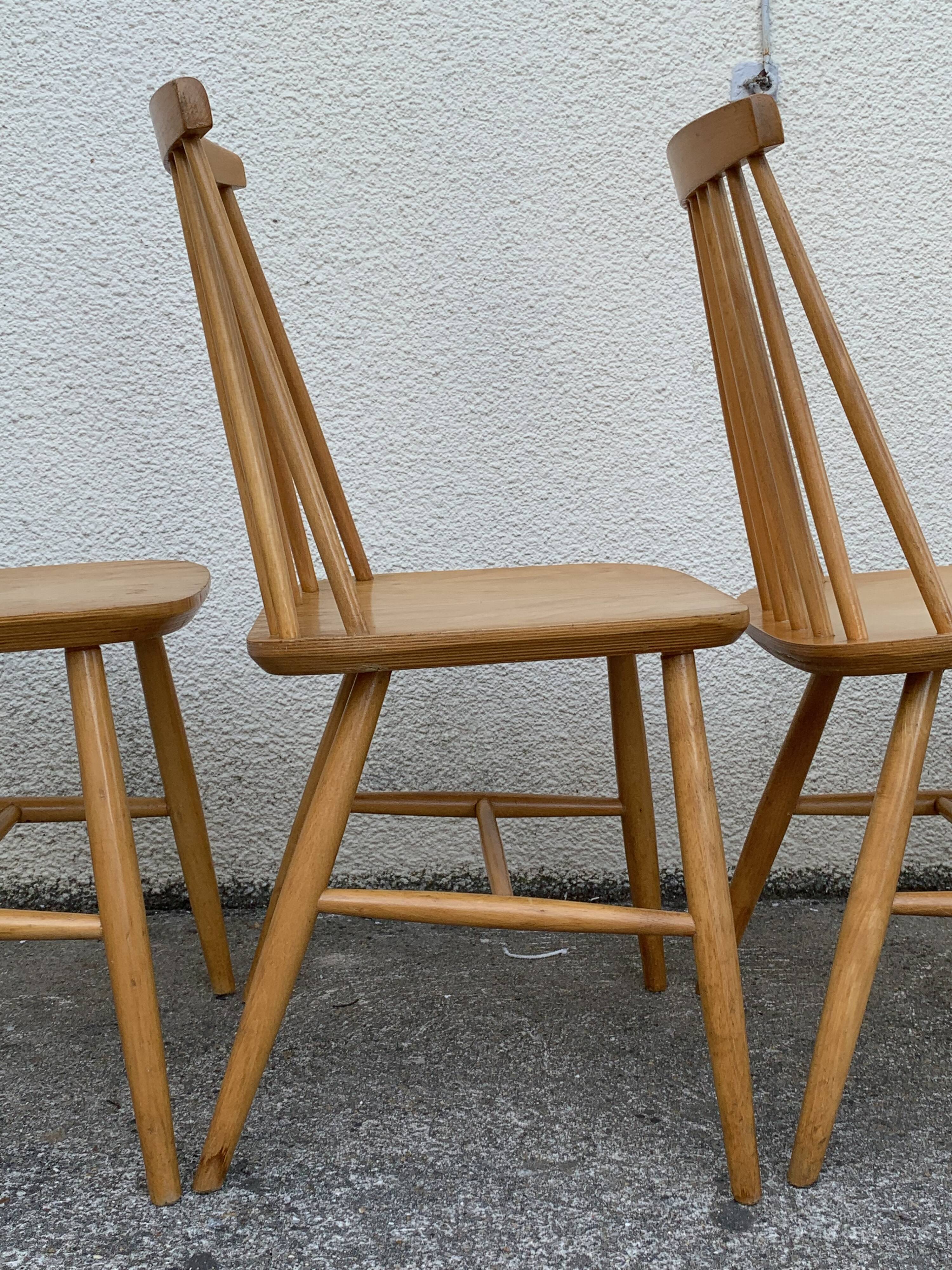 Chaises scandinaves Pinnstol ZPM Radomsko 1950