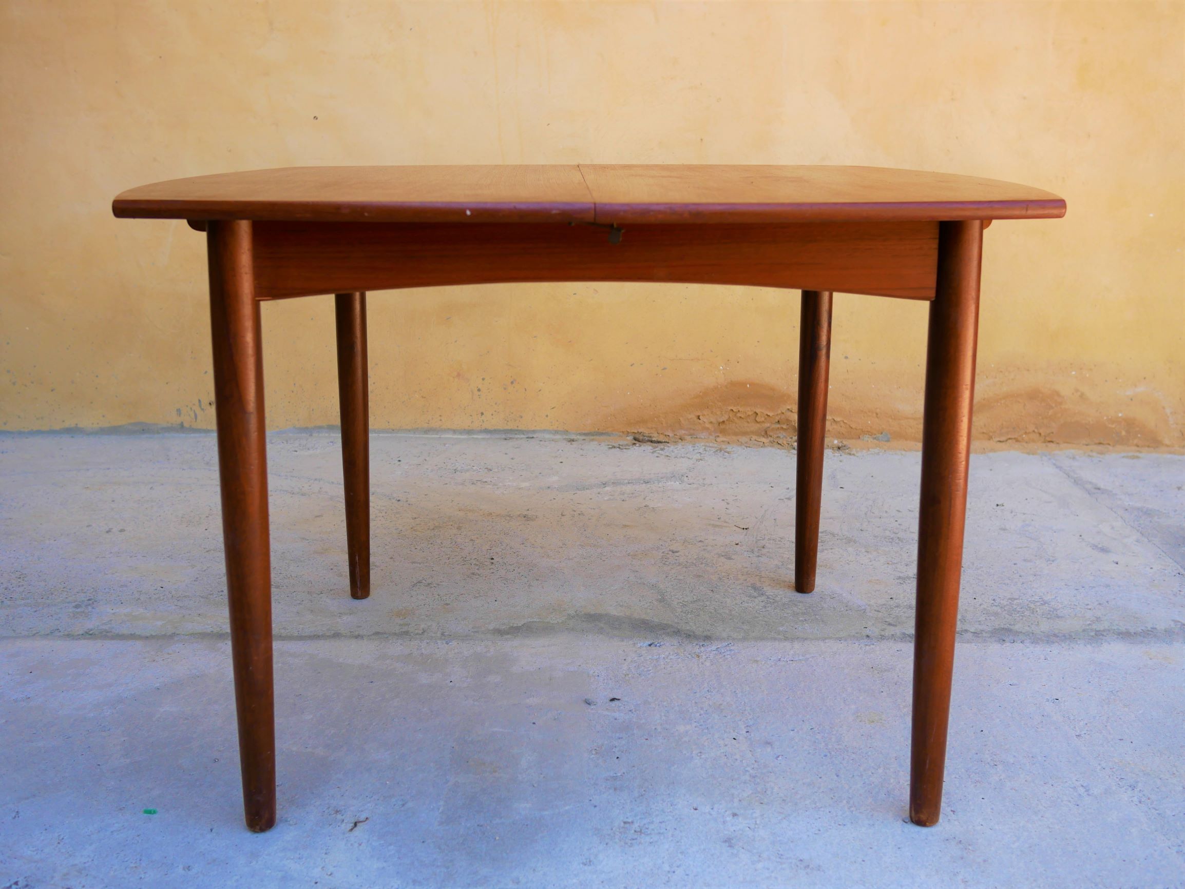 Scandinavian dining table extendable teak by Henry Walter Klein