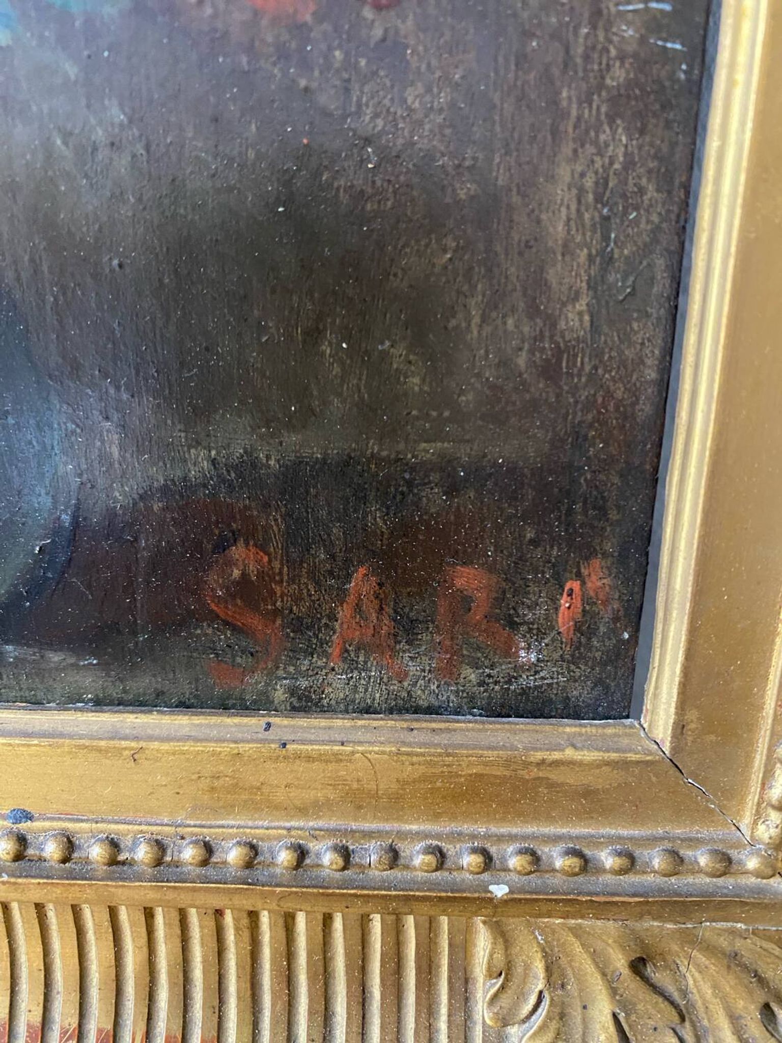 Bouquet of flowers from the 19th century signed