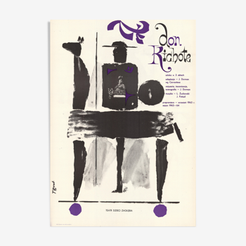 Don kichote theater Polish poster by Tadeusz Grabowski, 1963