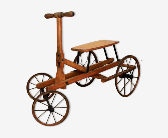 Tricycle quadricycle enfant ancien en bois