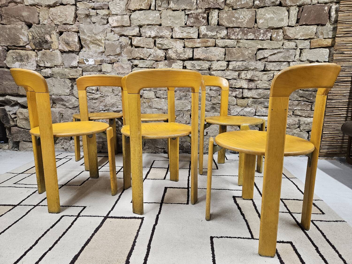 Lot of vintage bruno rey 1970" chairs