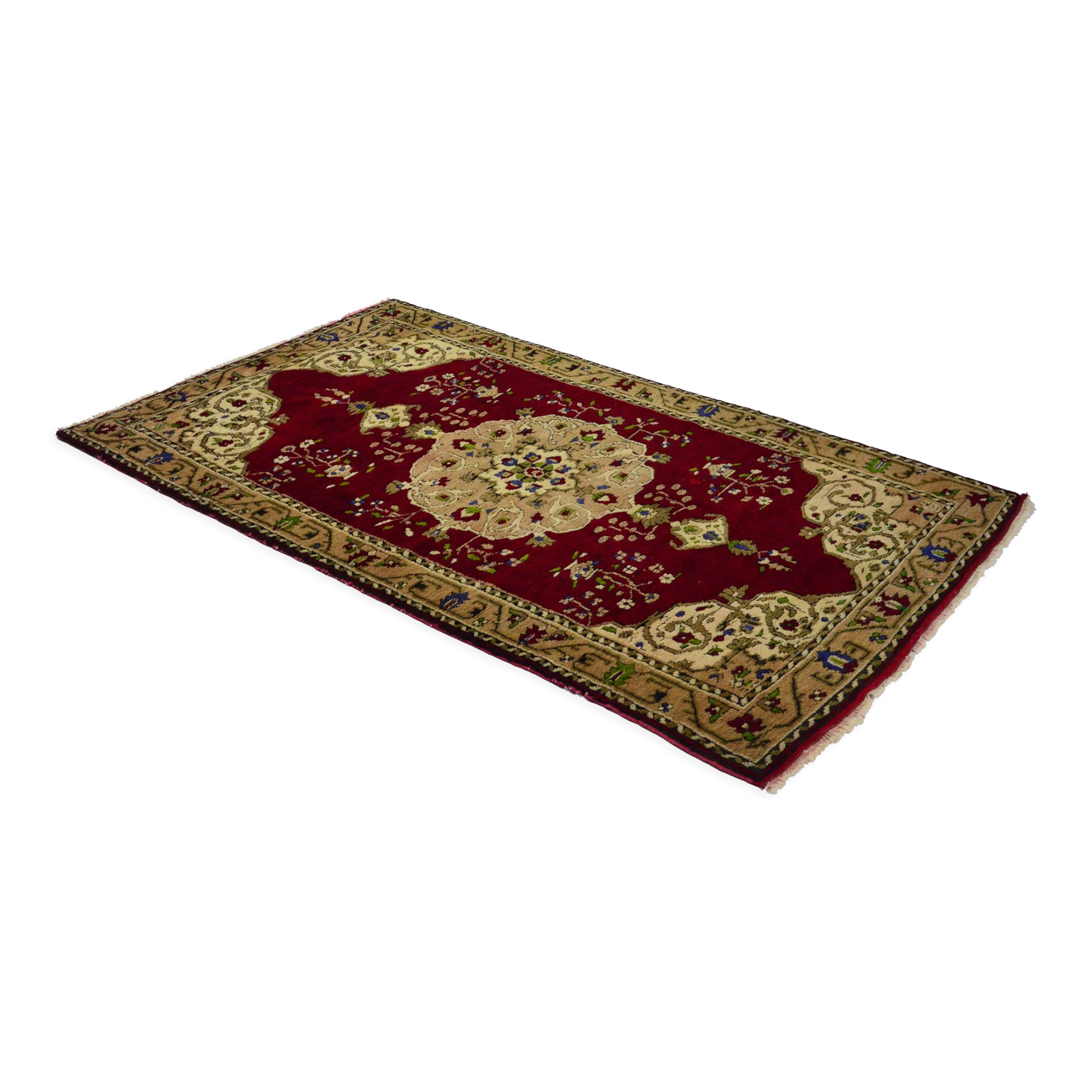 Anatolian handmade vintage rug 244 cm x 145 cm