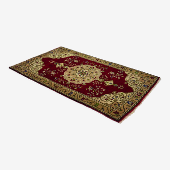 Anatolian handmade vintage rug 244 cm x 145 cm