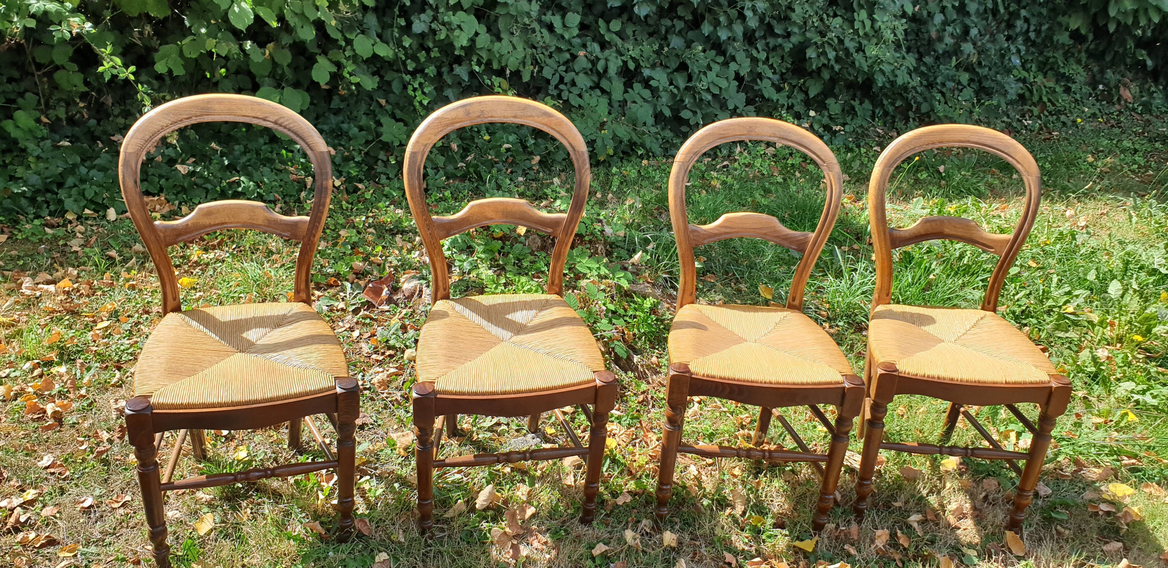 Straw chairs louis Philippe