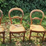 Straw chairs louis Philippe