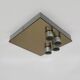 Vintage smoked mirror ceiling light with 4 bulbs, stainless steel structure and mirror.