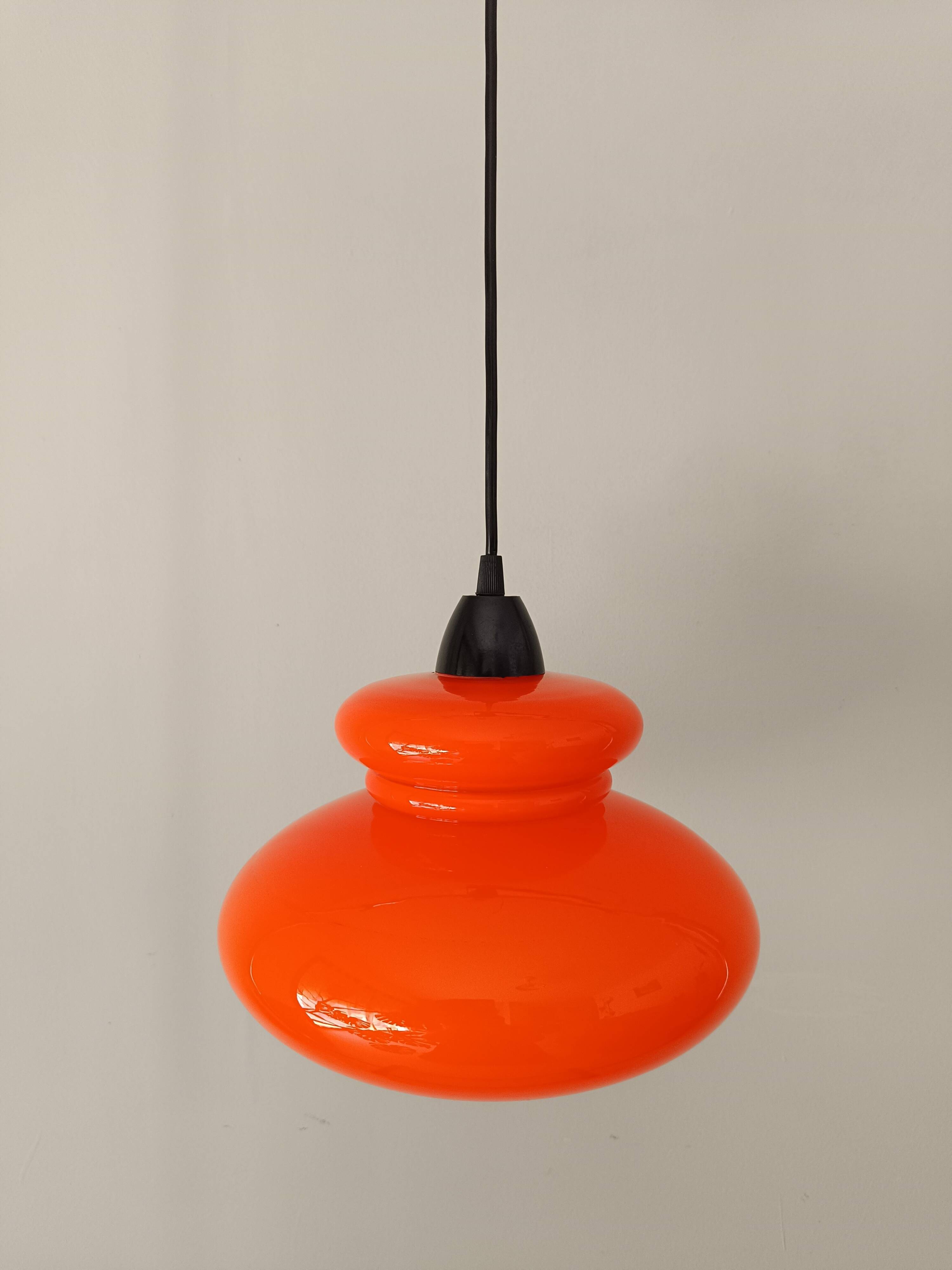 Lustre opaline orange années 70