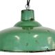 Industrial french green enamel factory lamp, 1960s