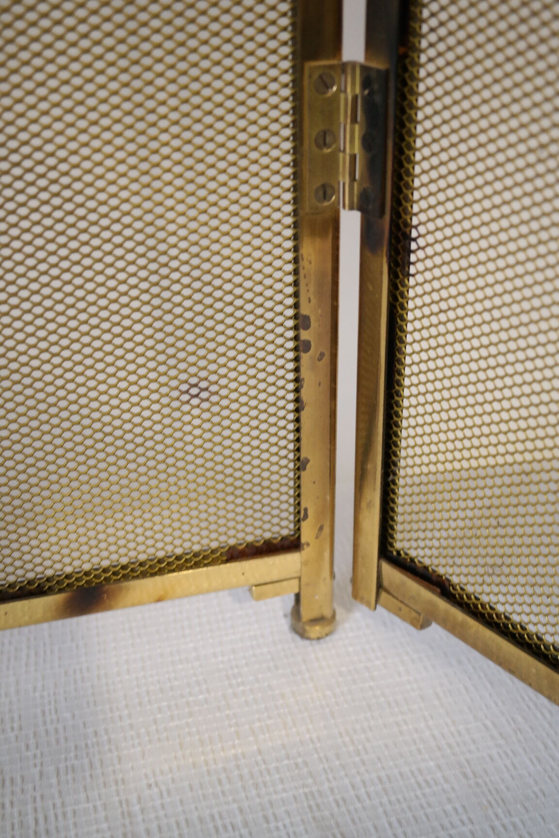 Vintage brass chimney firewall