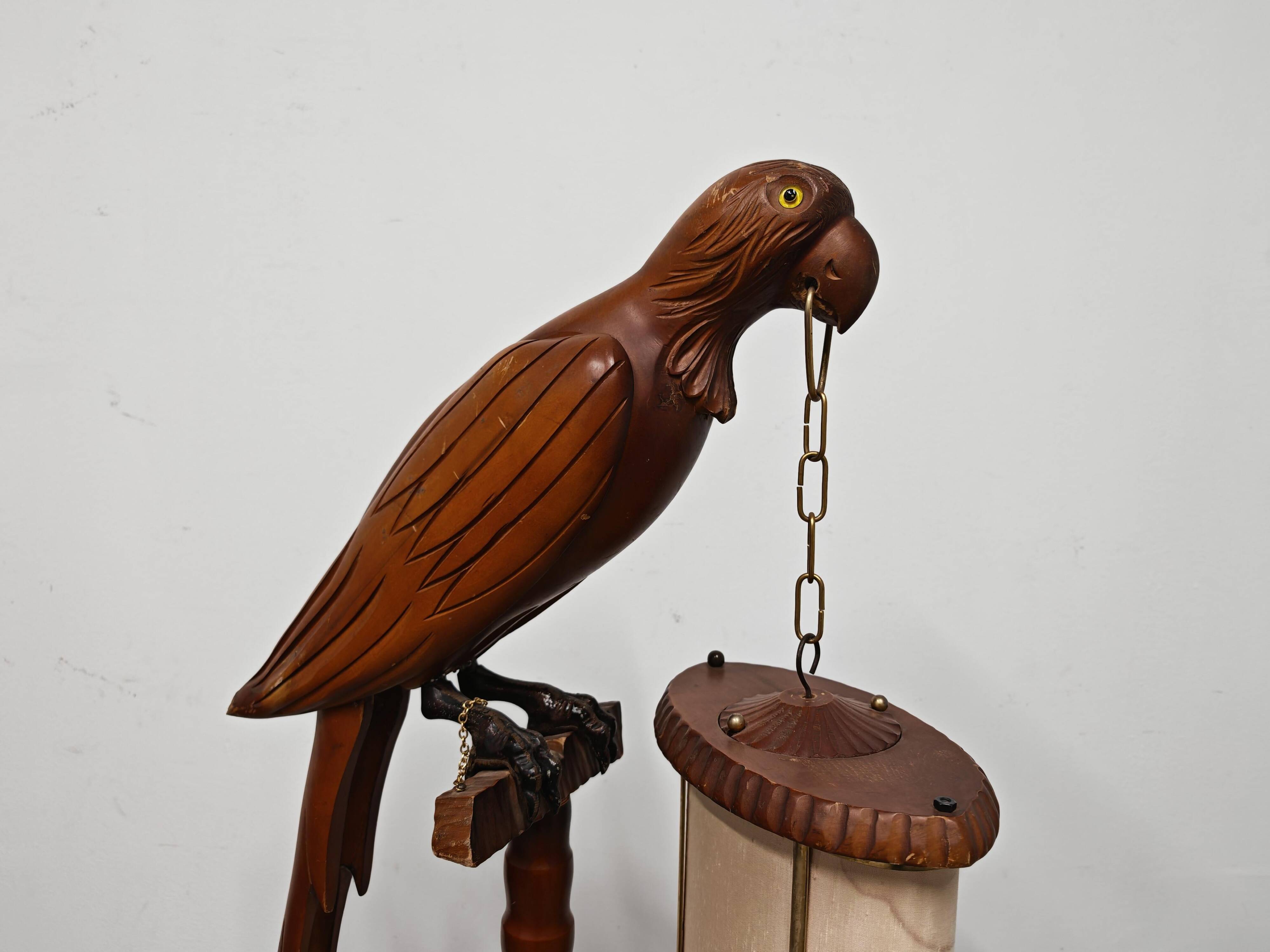 Mid Century Modern "Parrot" floor lamp attributed to Aldo Tura, 1950s.