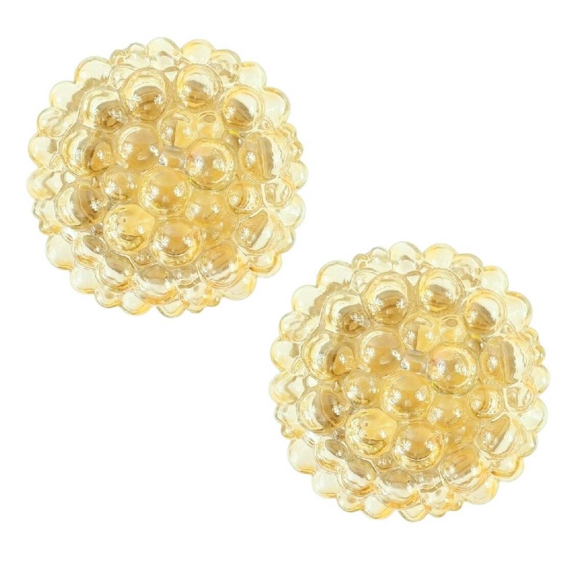 Pair of Large Mid-Century Bubble Glass Ceiling Lights by H. Tynell, 1960s