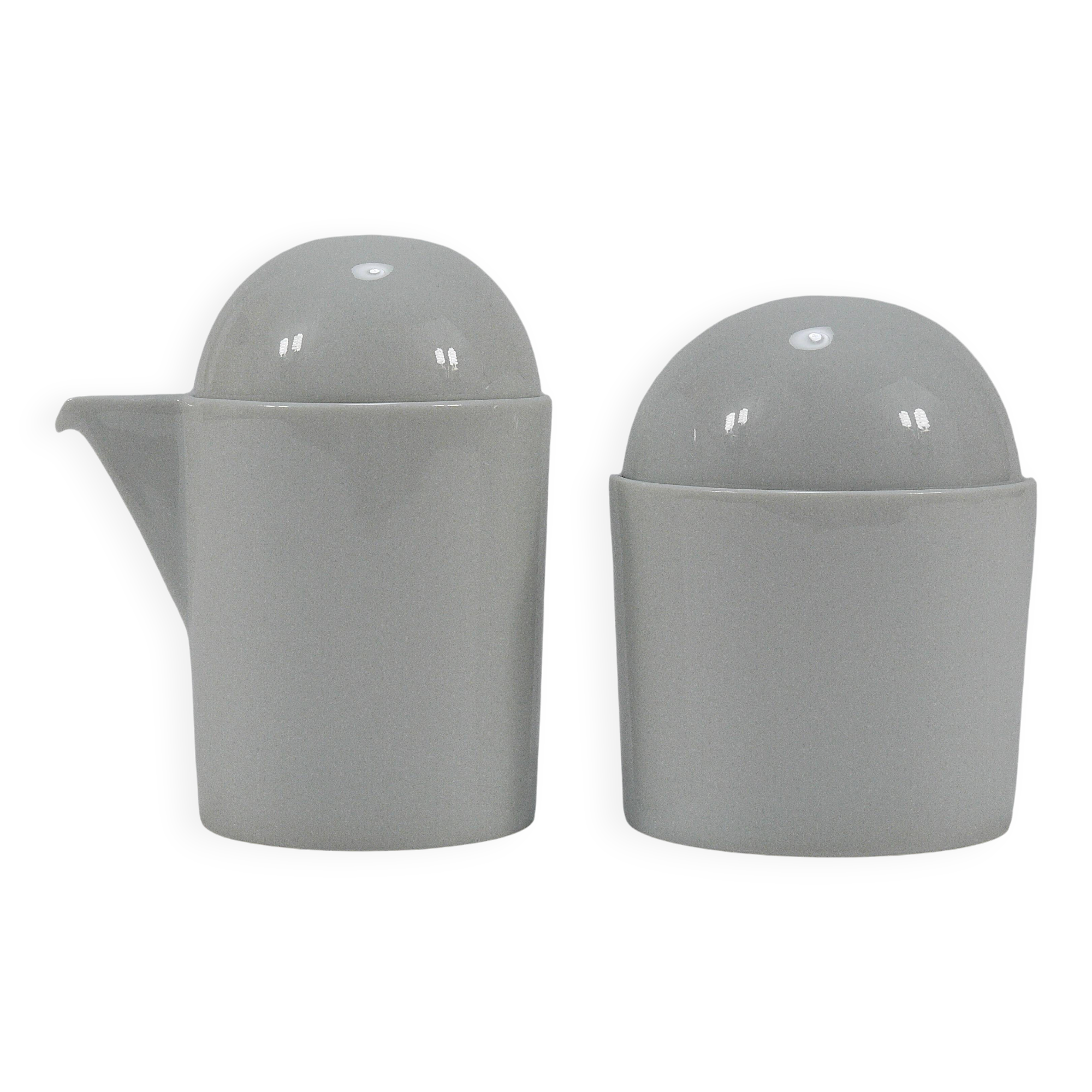Sugar bowl and creamer postmodern Cupola by Mario Bellini for Rosenthal studio-line