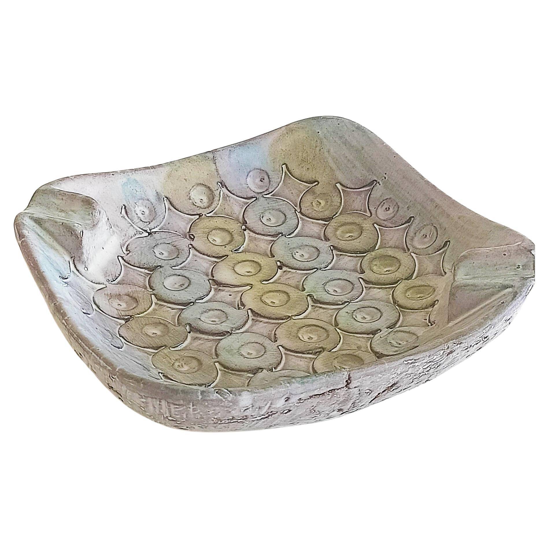 Mid-Century Bitossi Aldo Londi Ceramic Ashtray/ Vide-Poche, Signed, Italy, 960s
