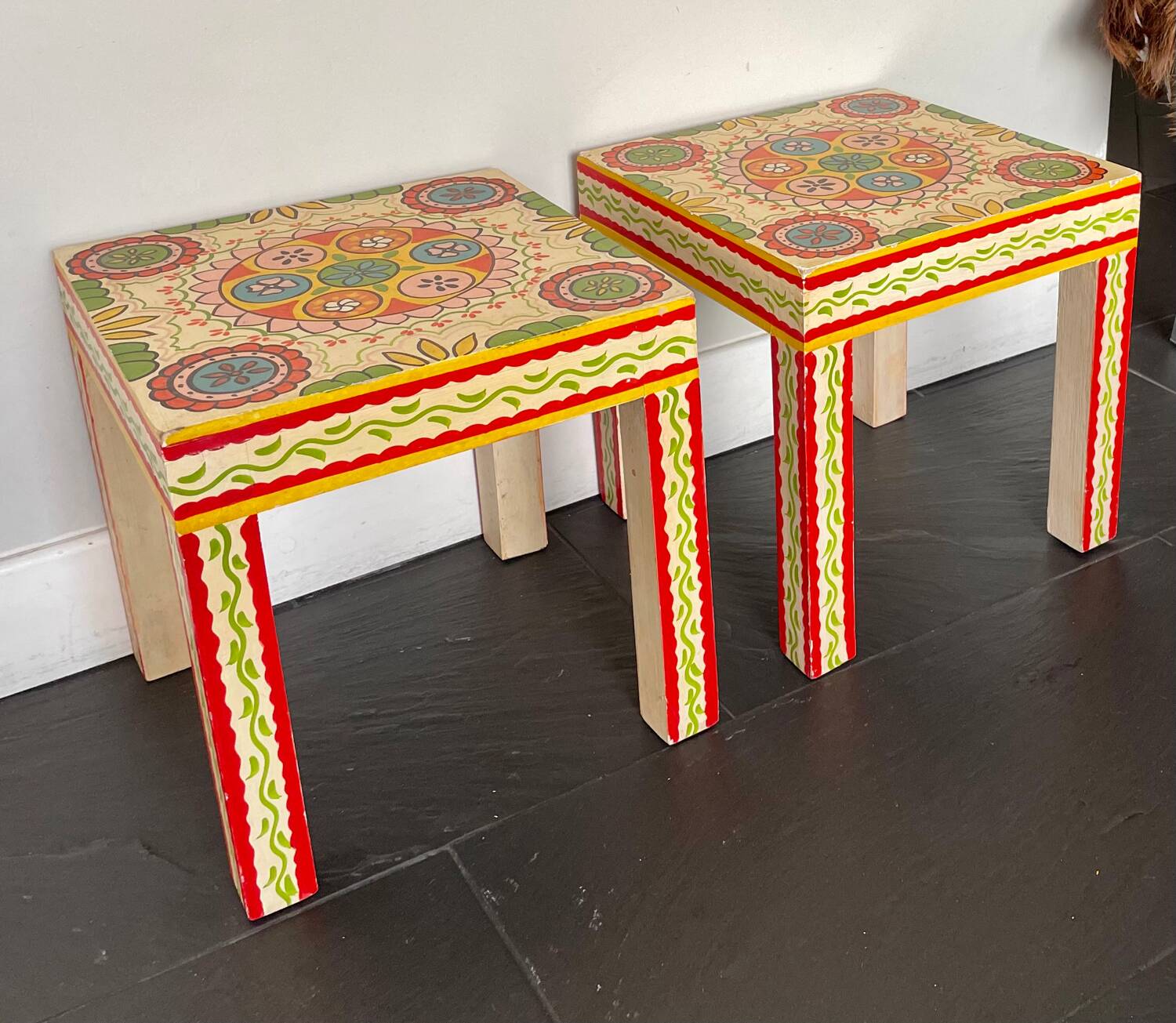 Pair of bedside or end table side tables