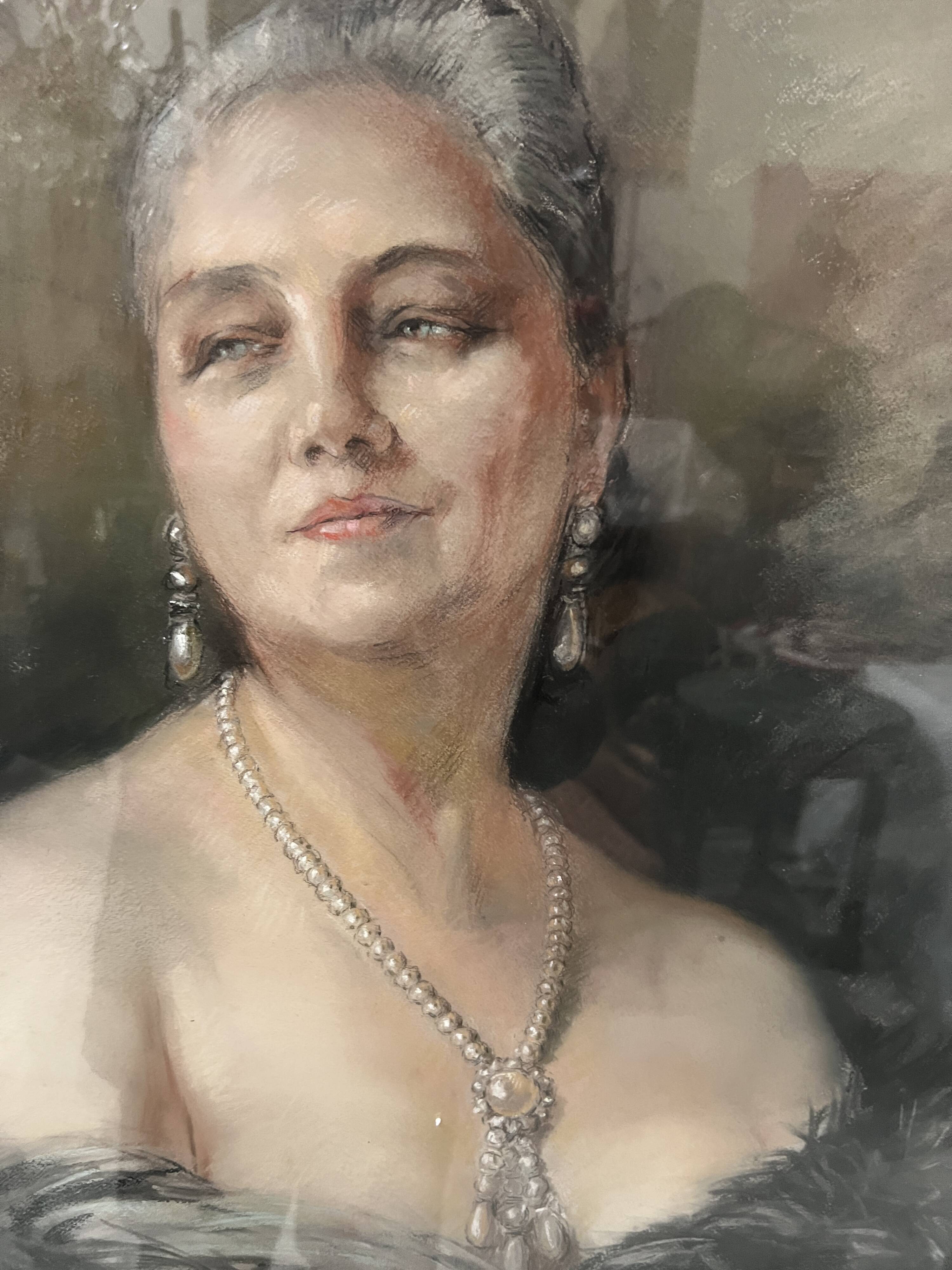 "woman with bare shoulders by yves diey" bust portrait