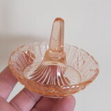Baguier en cristal moulé rose