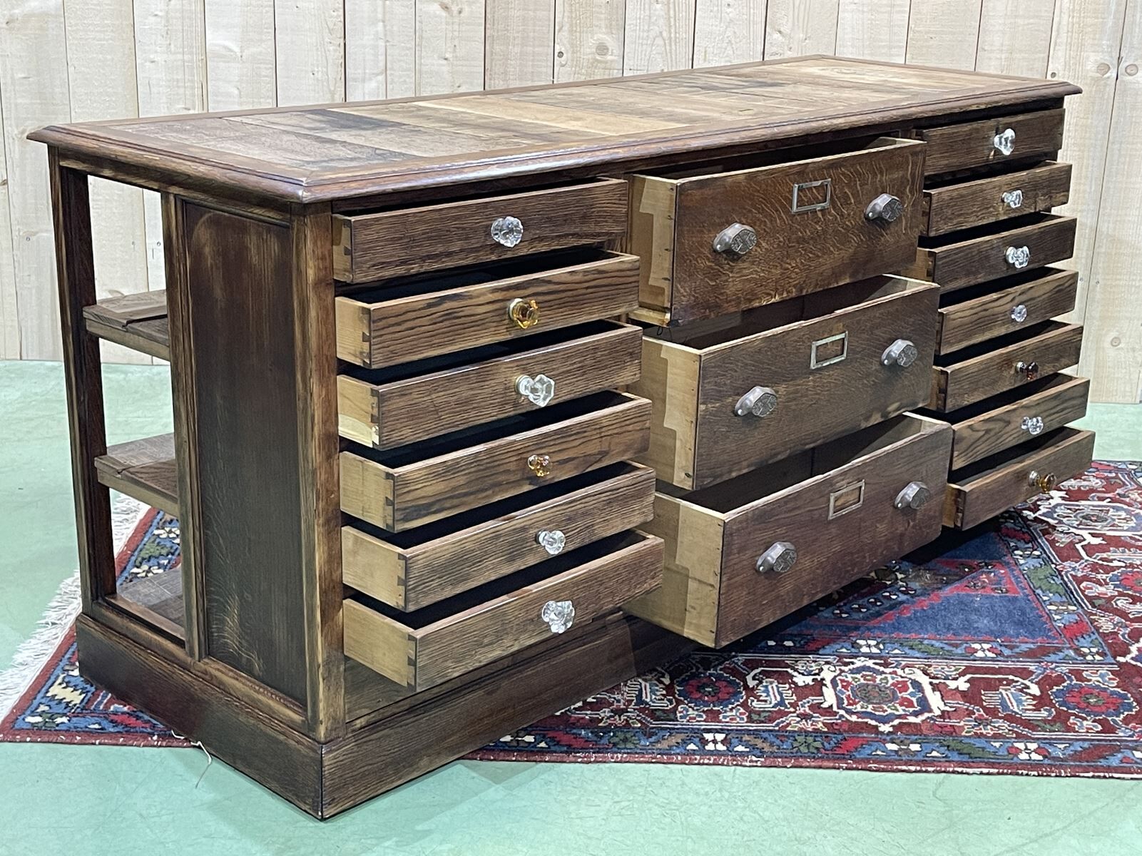 Oak store counter from the 1930s