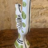 REVERNAY. Barbotine vase sculpture 1970s h 25cm