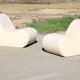 Pair of vintage armchairs, 1970s, faux leather