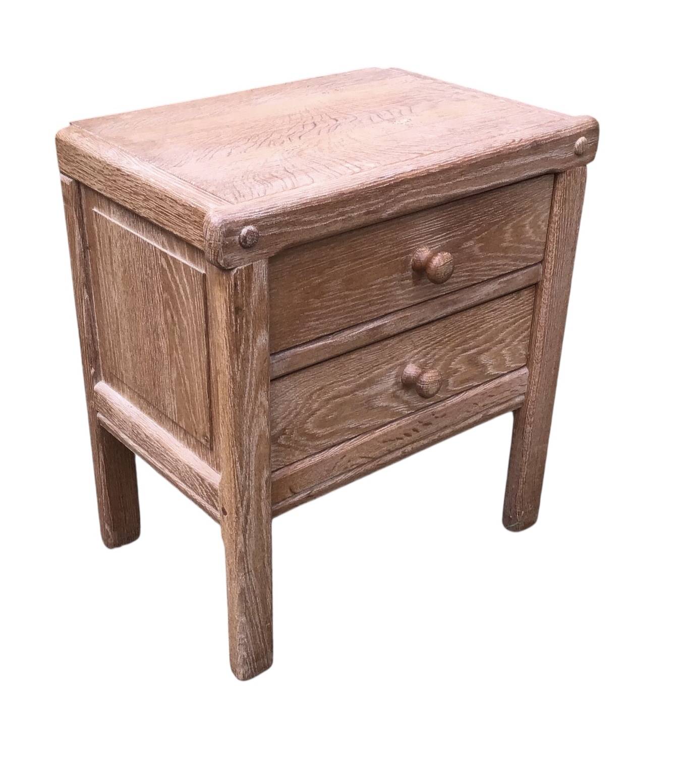 Pair of solid oak bedside tables circa 70-80