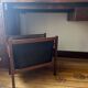 Porte revues scandinave en palissandre de Rio et cuir