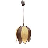 Vintage lotus flower pendant in two-tone braided rope