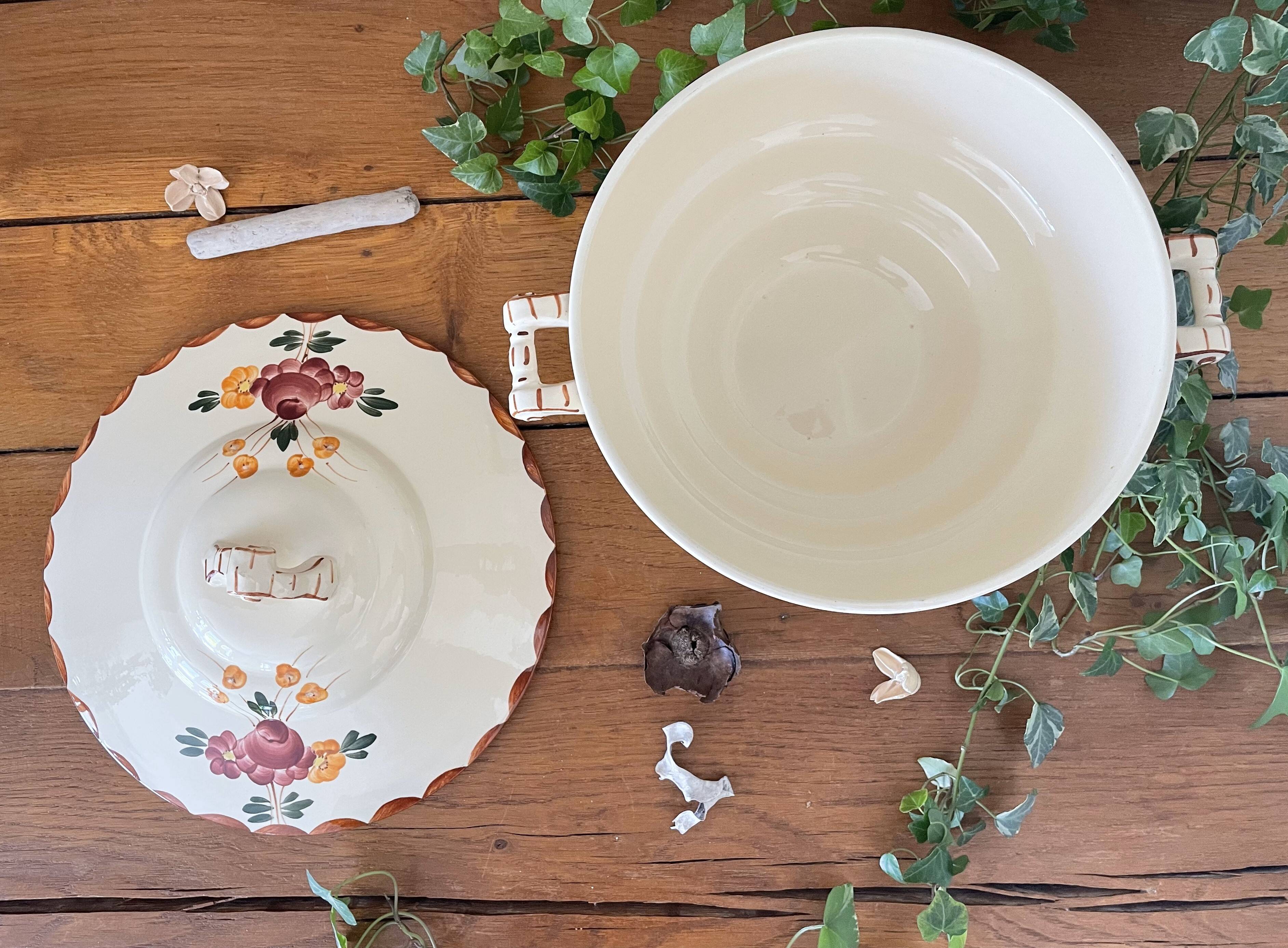 Antique Longchamp earthenware soup tureen