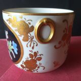 Porcelain planter decorates Paris polychrome flowers or Mehun Albert Pillivuyt