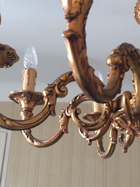 Old brass chandelier 8 branches