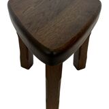 Lot de 3 tables d'appoint ou gigognes ovales brutalistes en chêne au design minimaliste des années 1970