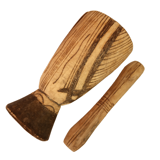 Wooden mortar and pestle