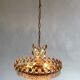 Hollywood Regency style brass and crystal chandelier by Palwa