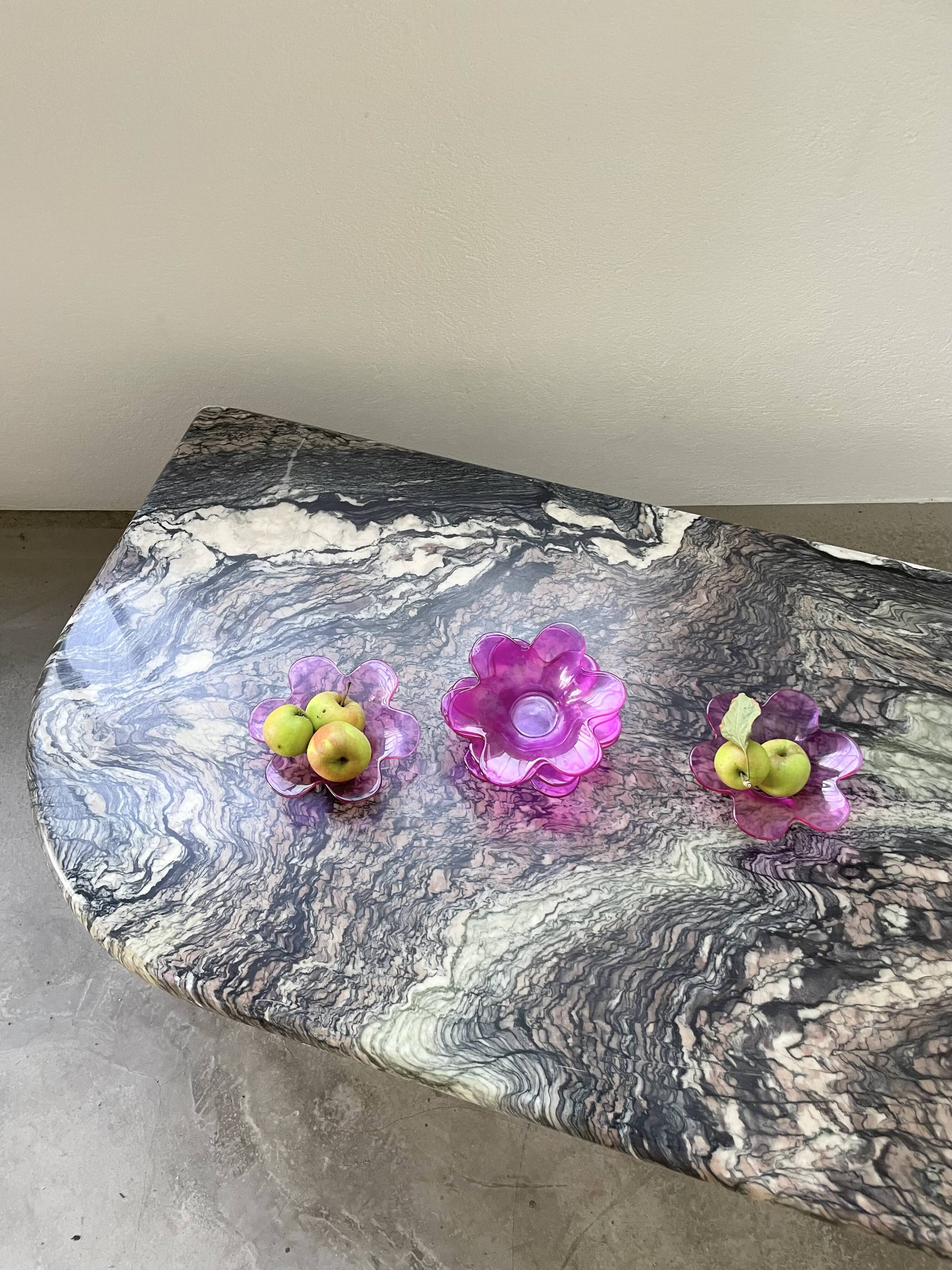 6 pop pink glass cups