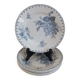 6 flat plates Sarreguemines U&C Flore - blue