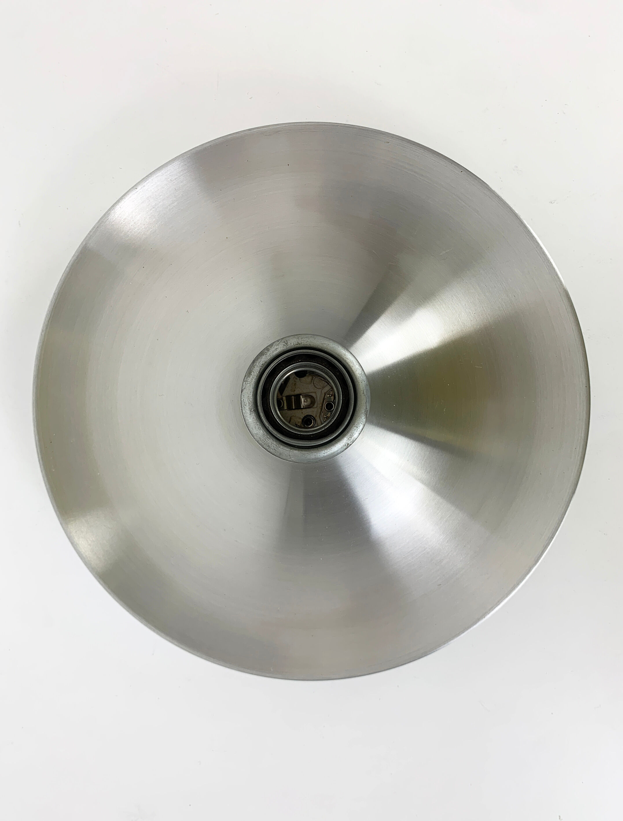 Brushed aluminum space age wall lamp, Flush Light, Germany 1960-70