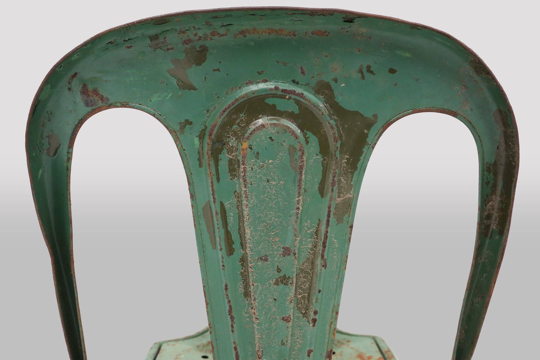 Set of 4 Vintage green Model A Chairs from Tolix, France, 1950s