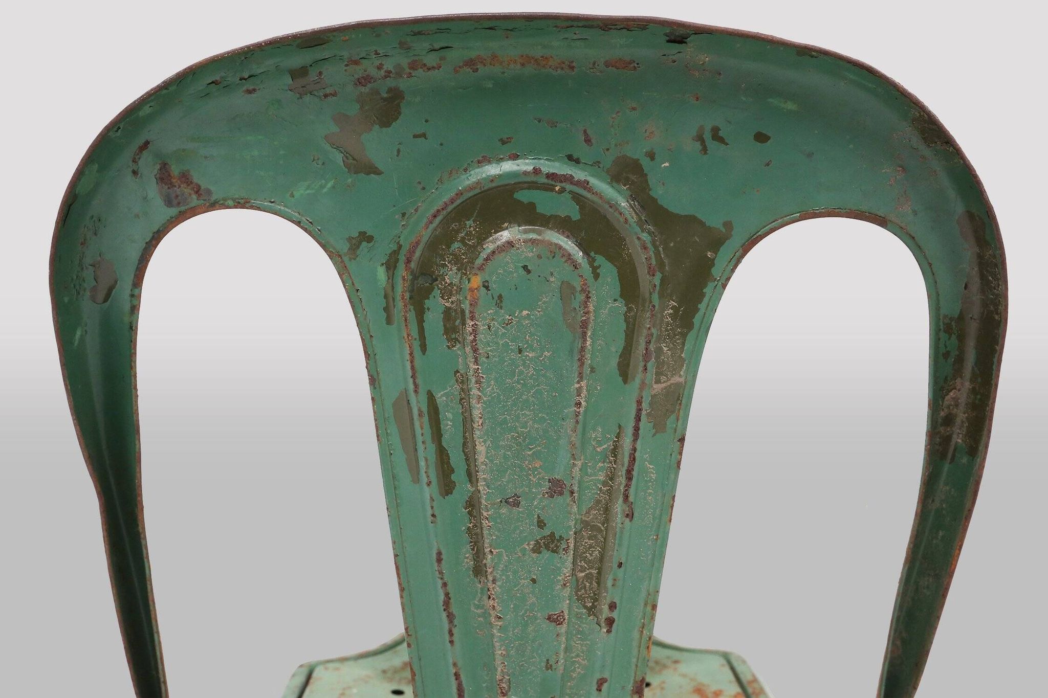 Set of 4 Vintage green Model A Chairs from Tolix, France, 1950s