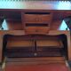 Brown mahogany secretary desk with marquetry
