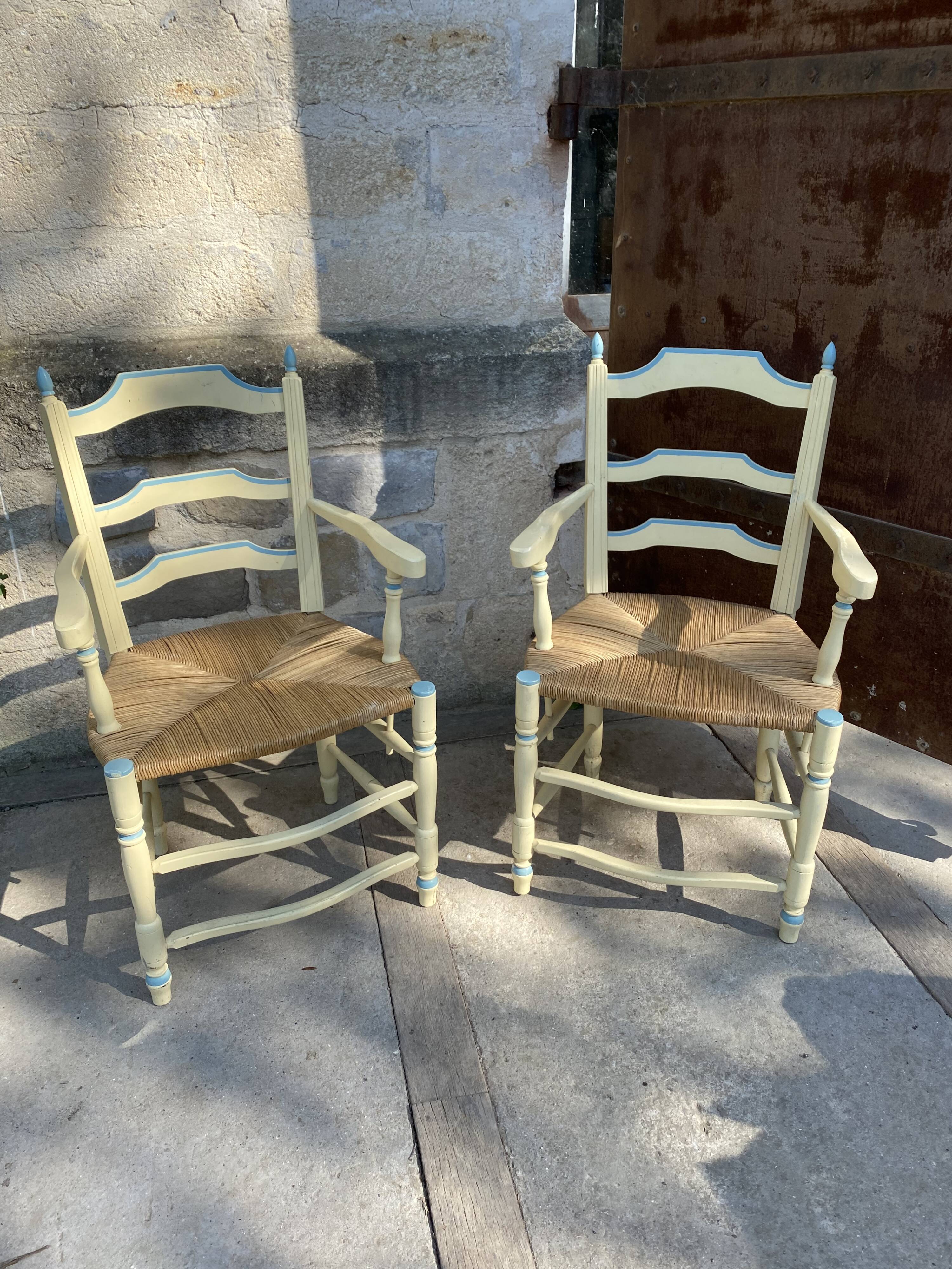 Pair of mulched armchairs Provence