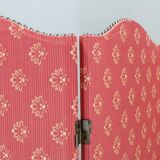 Antique Paravan with Fabric, Czechoslovakia