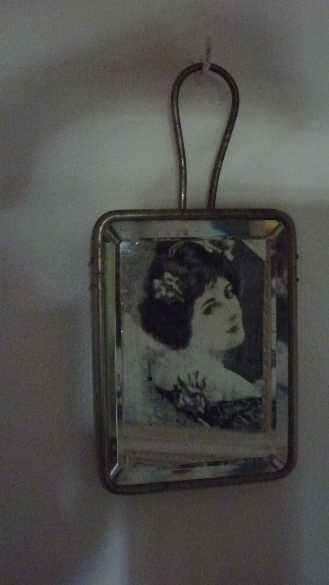 Authentique  miroir de barbier vintage 17x12cm