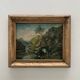 Oil on canvas, bucolic landscape, early 20th century
