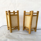 Pair of bamboo lamps