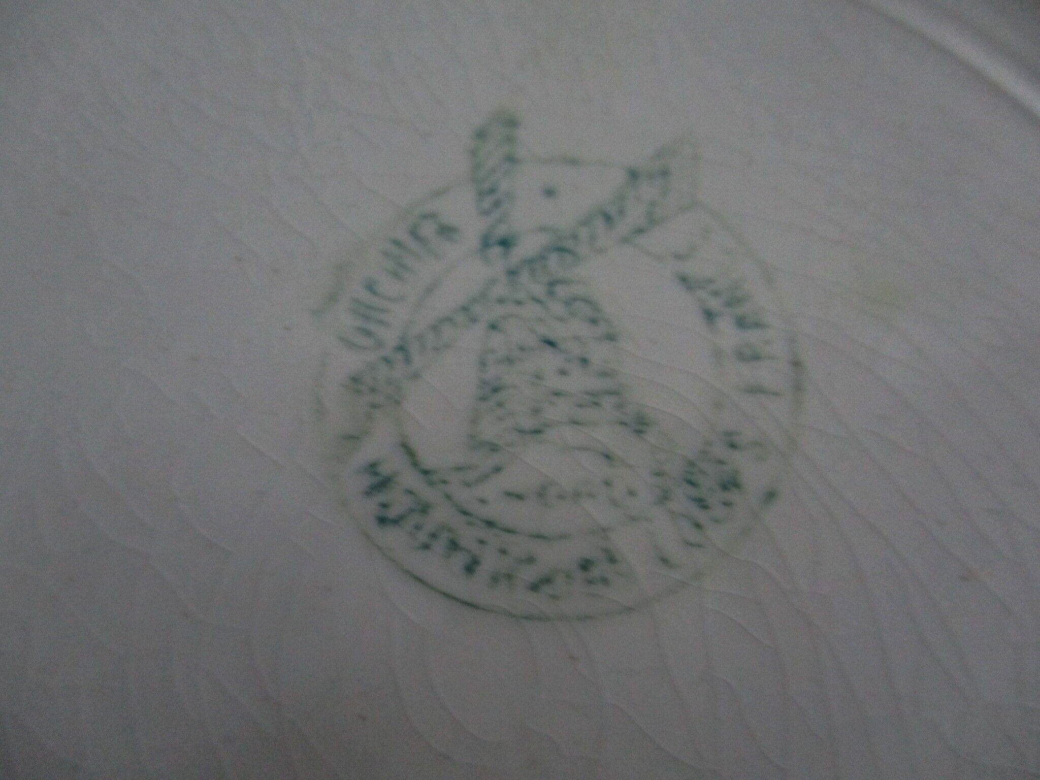 4 plates dessert Moulin des loups Orchies green tiles