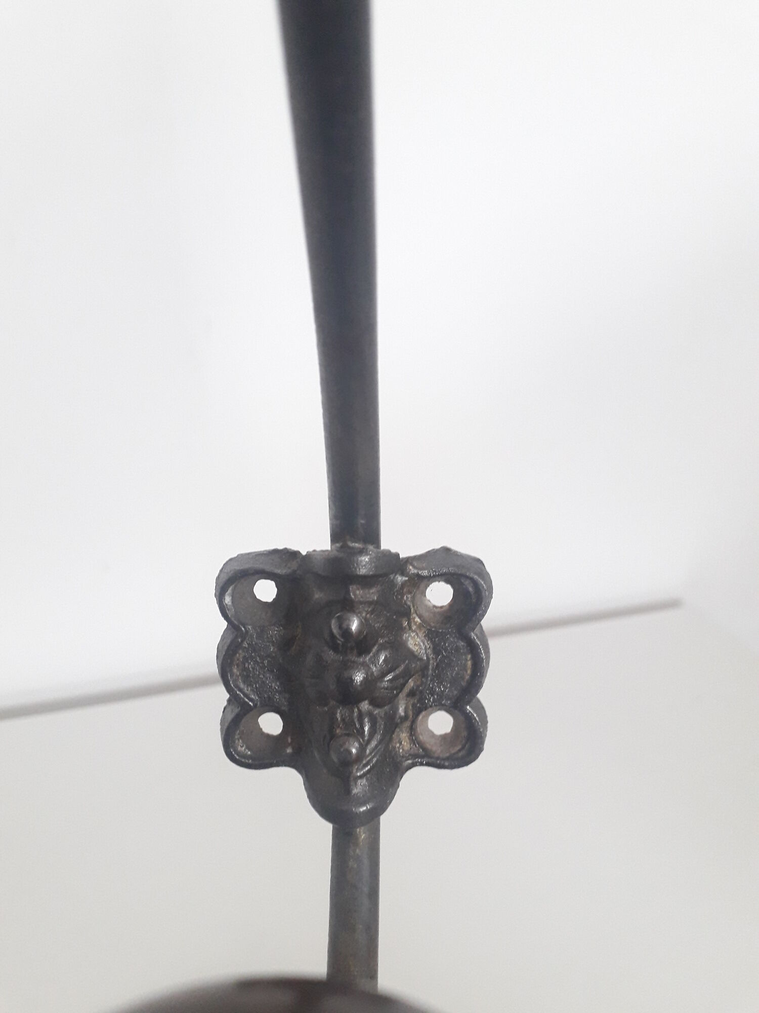 Old hook - wall coat rack - wood and metal - 1940