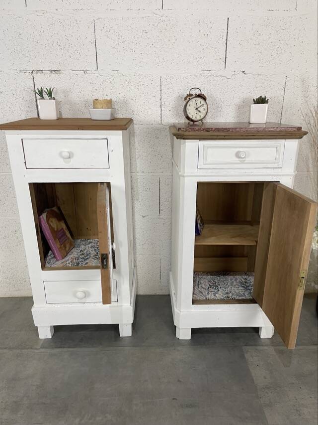 Pair of old bedside tables