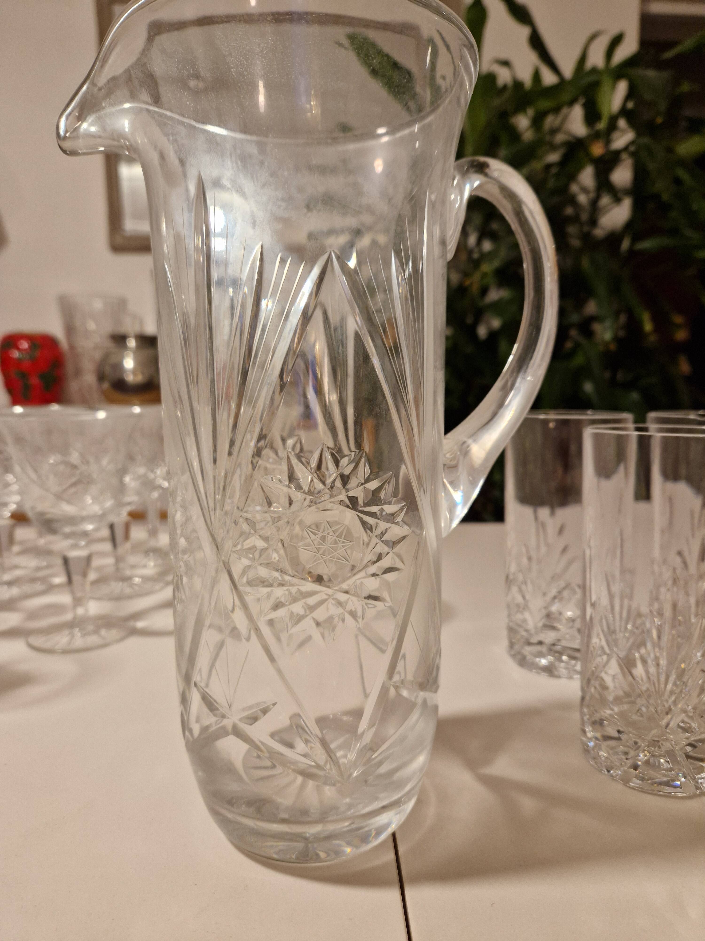 Service à orangeade en cristal taillé