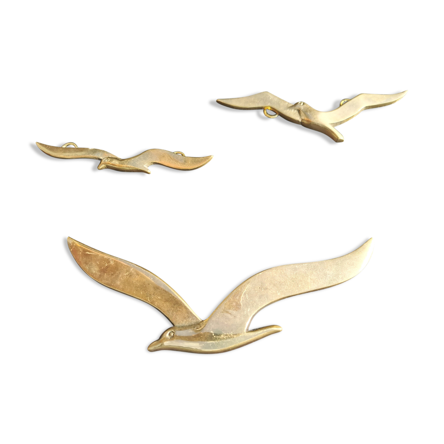Set of 3 brass birds